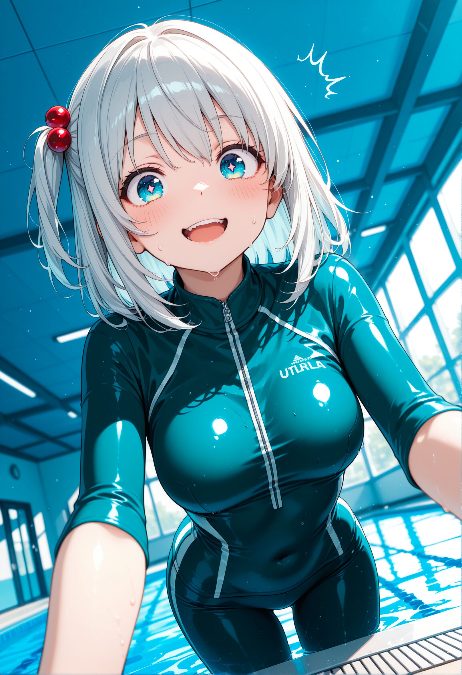 水着で体のラインがエロティックな美少女