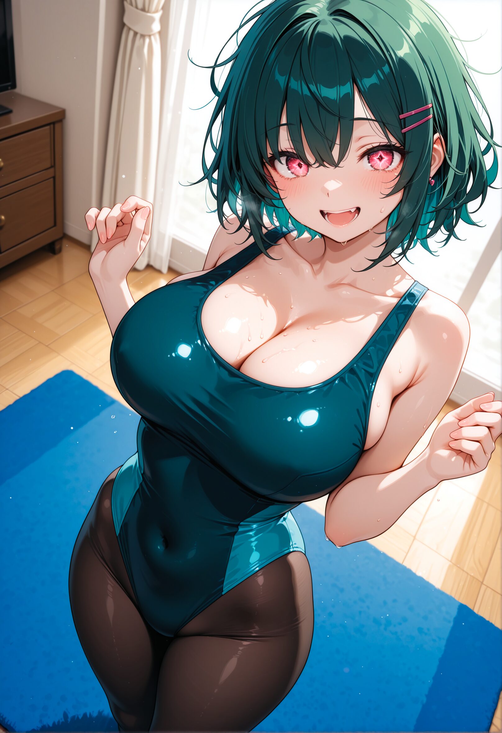 はみでる谷間がエロいハイレグのAIイラスト