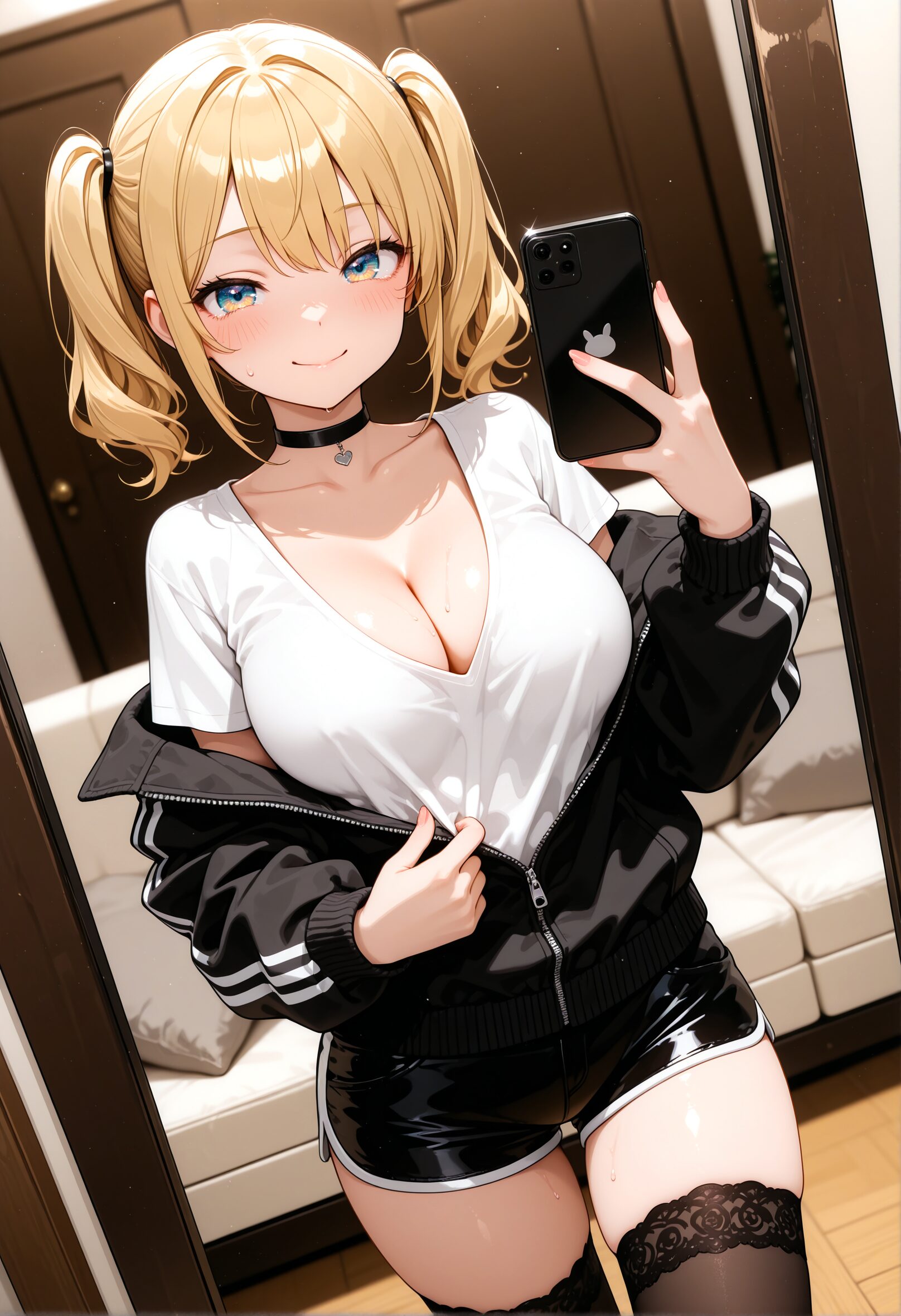 自撮りおっぱいと胸の谷間や下乳などのAIイラスト - 32