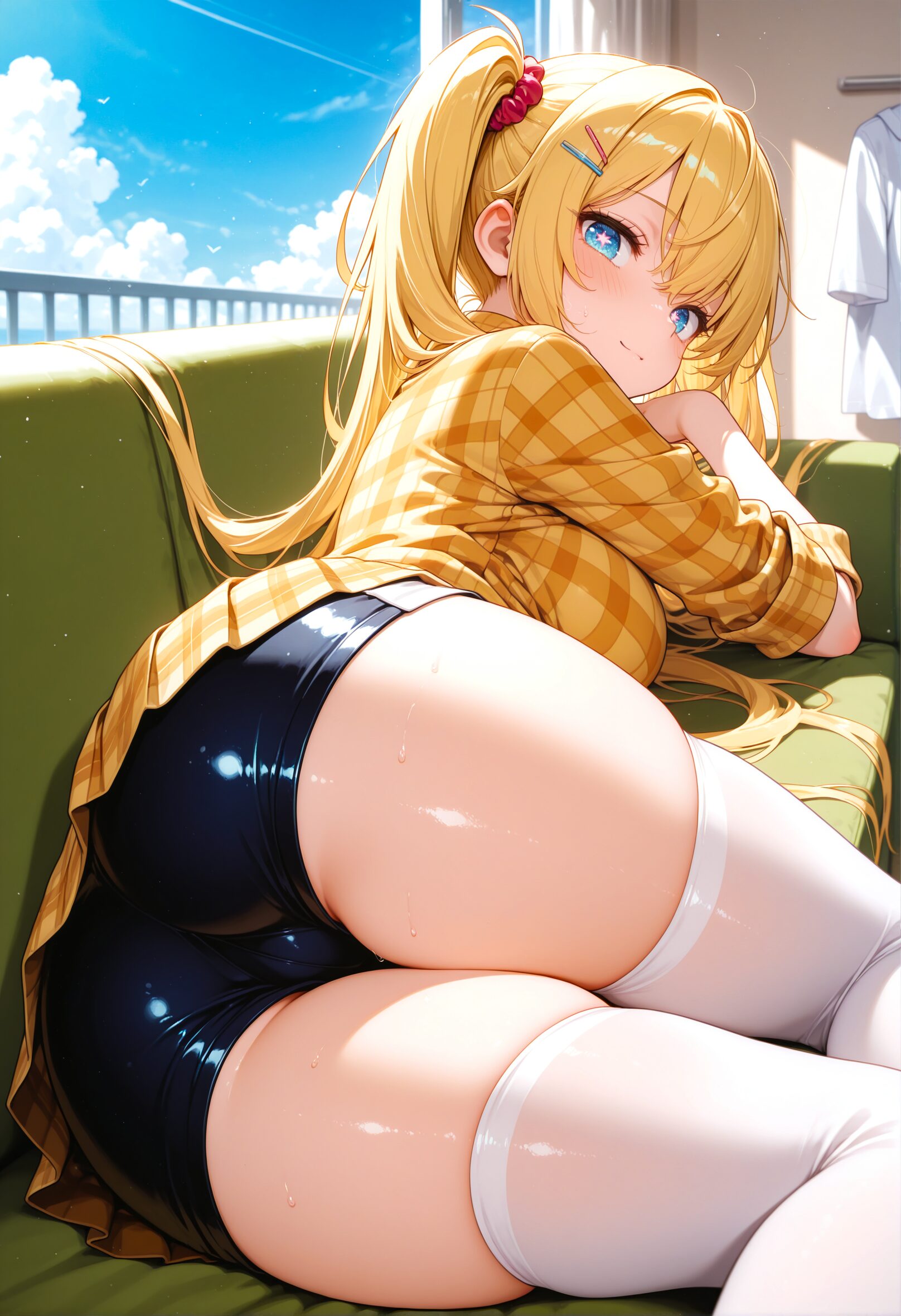 太ももとニーソがエロいえっちなAI画像