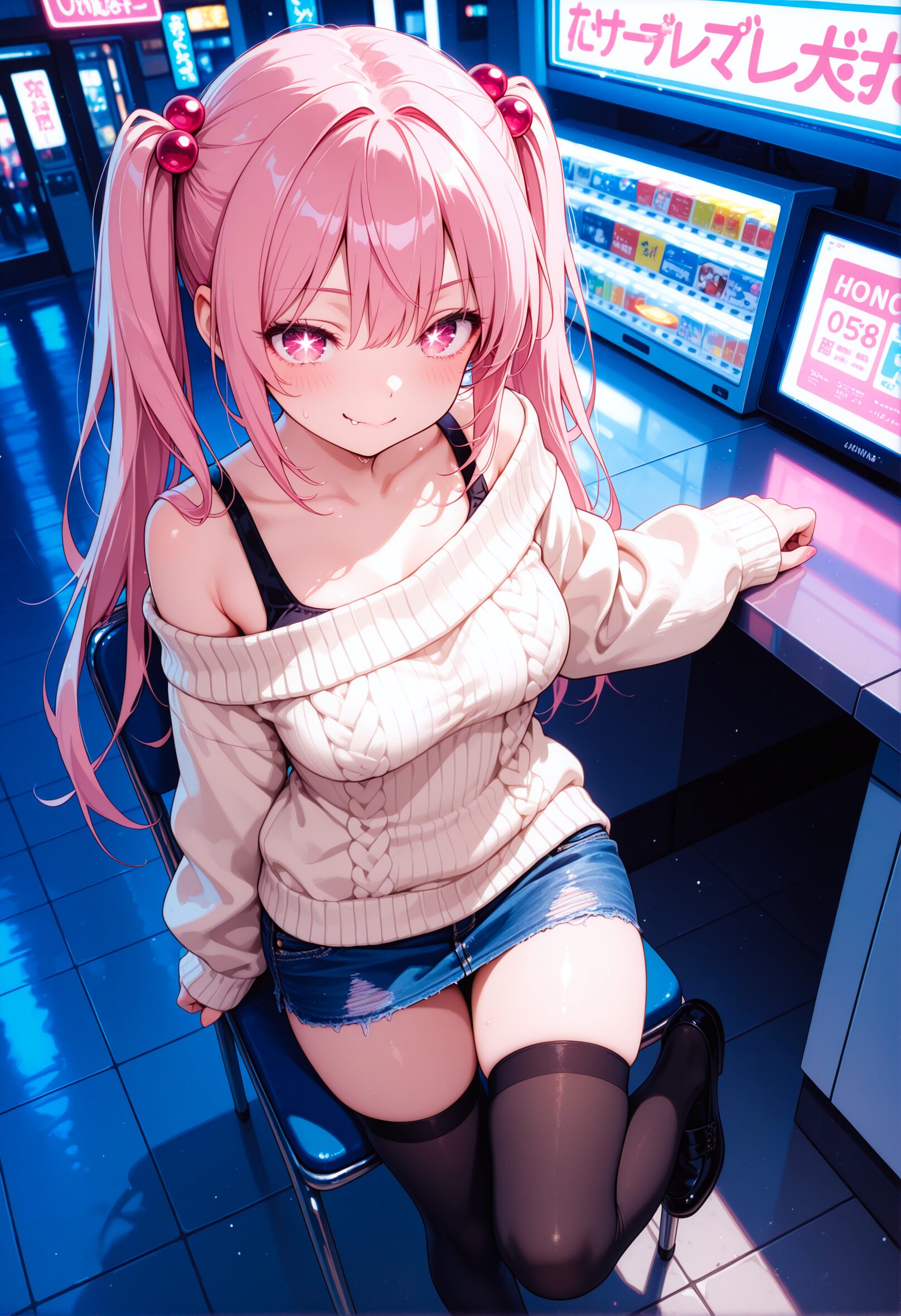 ニーソを履いた女の子のAIイラスト - 46