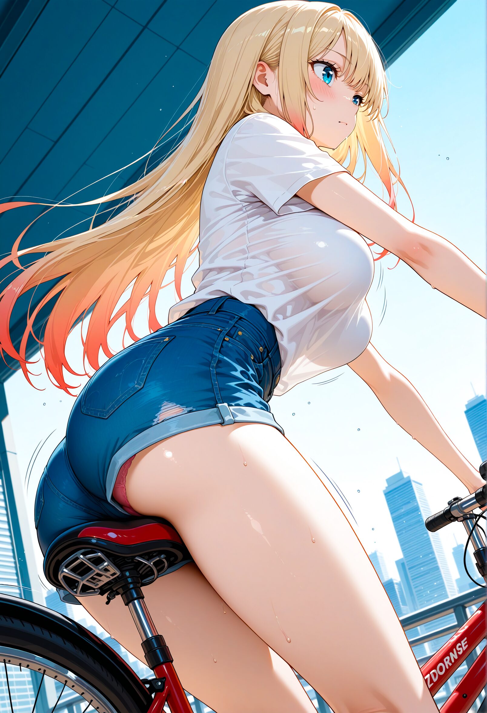 自転車に乗る女性のAIイラスト - 29