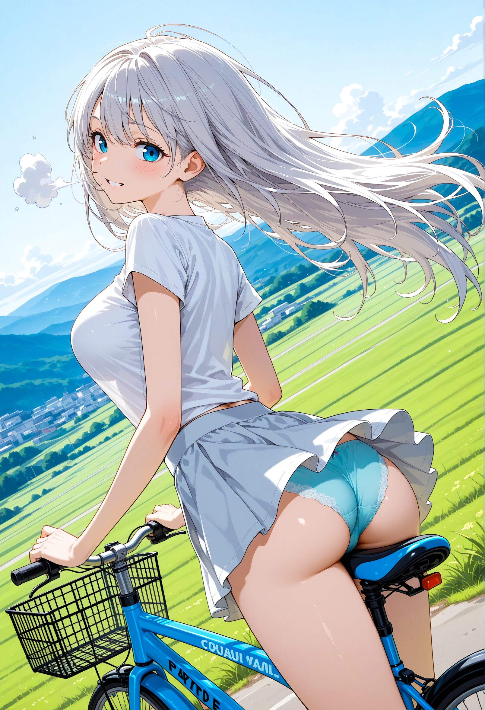 自転車に乗る女性のAIイラスト - 41