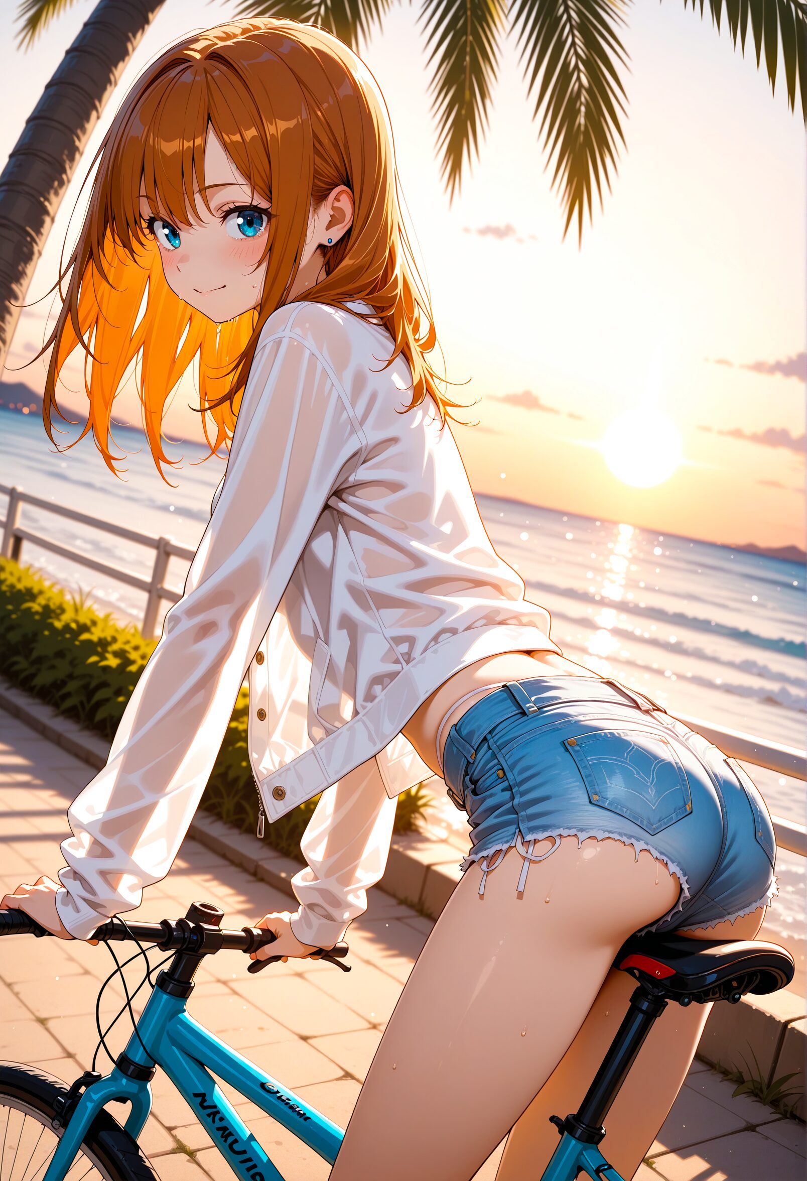 自転車に乗る女性のAIイラスト - 42