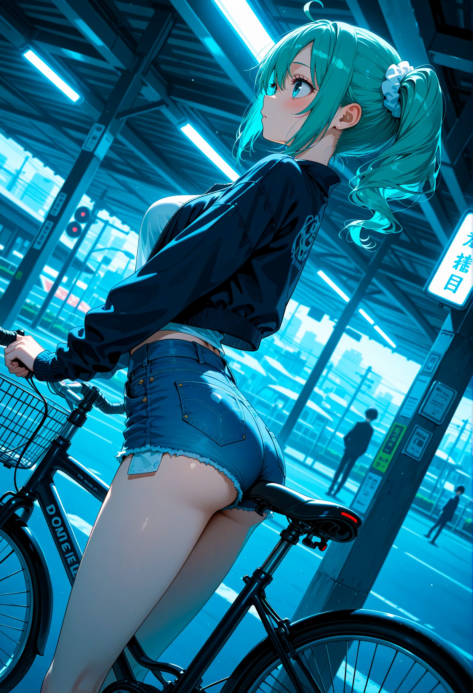 自転車に乗る女性のAIイラスト - 46