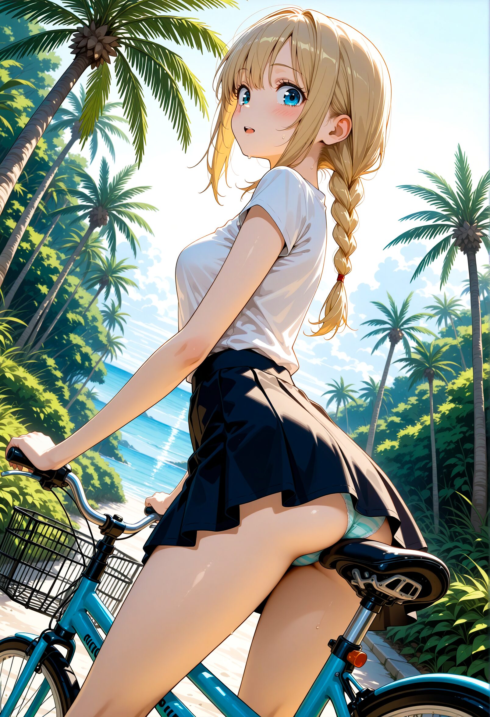 自転車に乗る女性のAIイラスト - 8