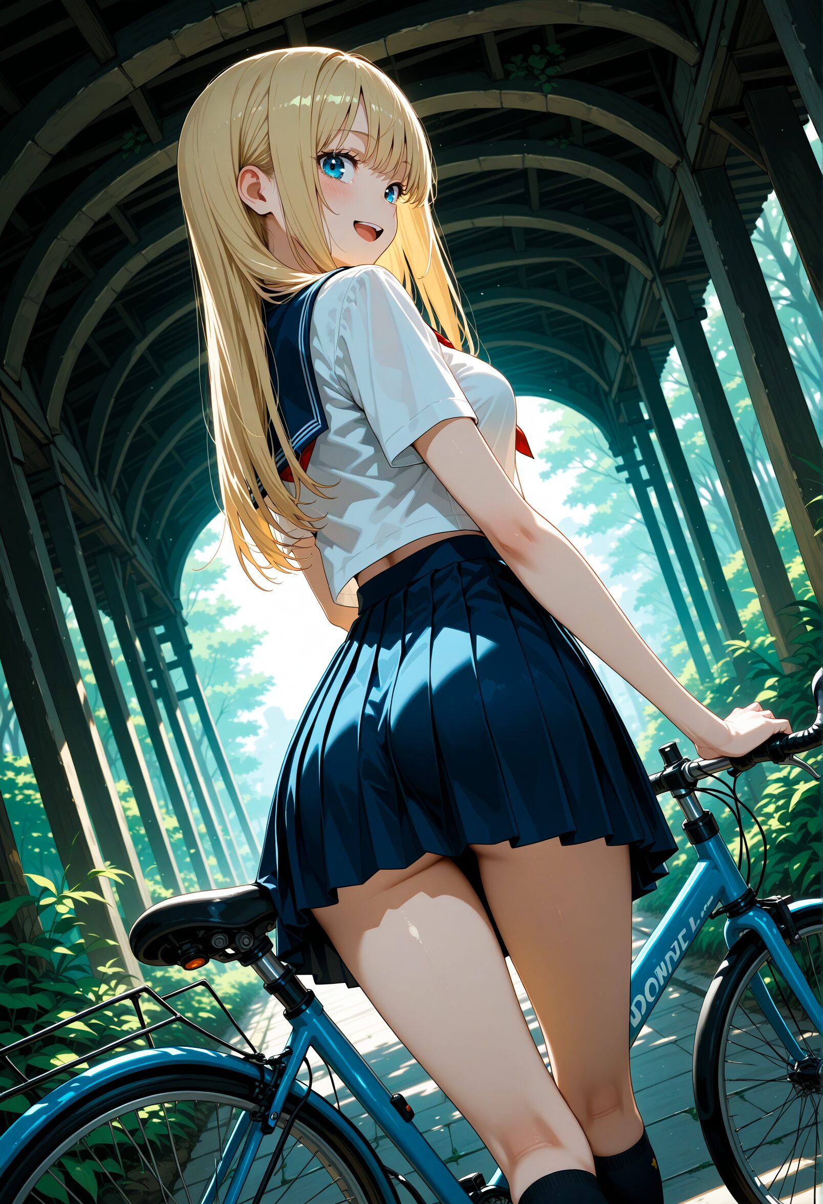 自転車に乗った女性のAIイラスト - 36