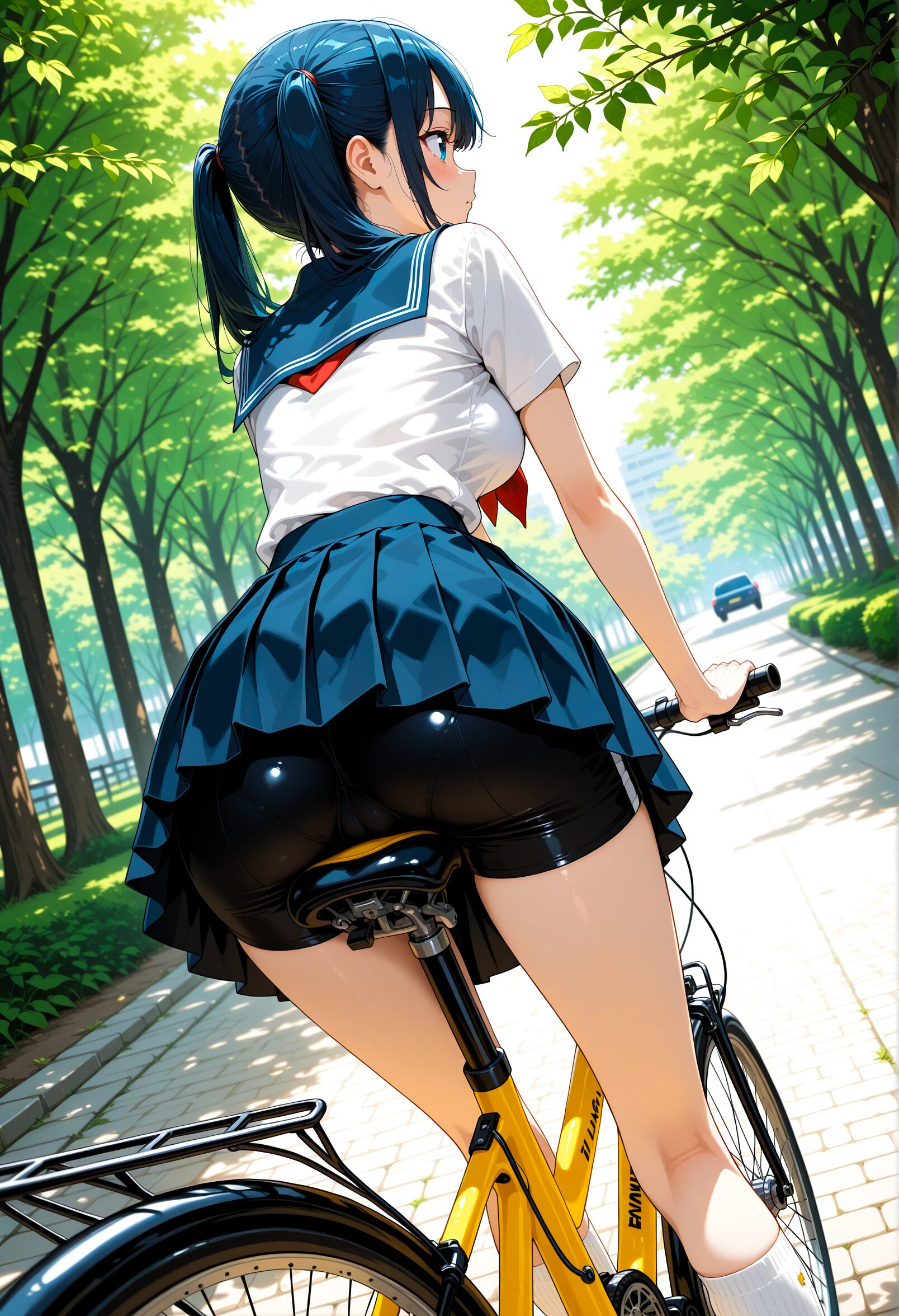 自転車に乗った女性のAIイラスト - 8